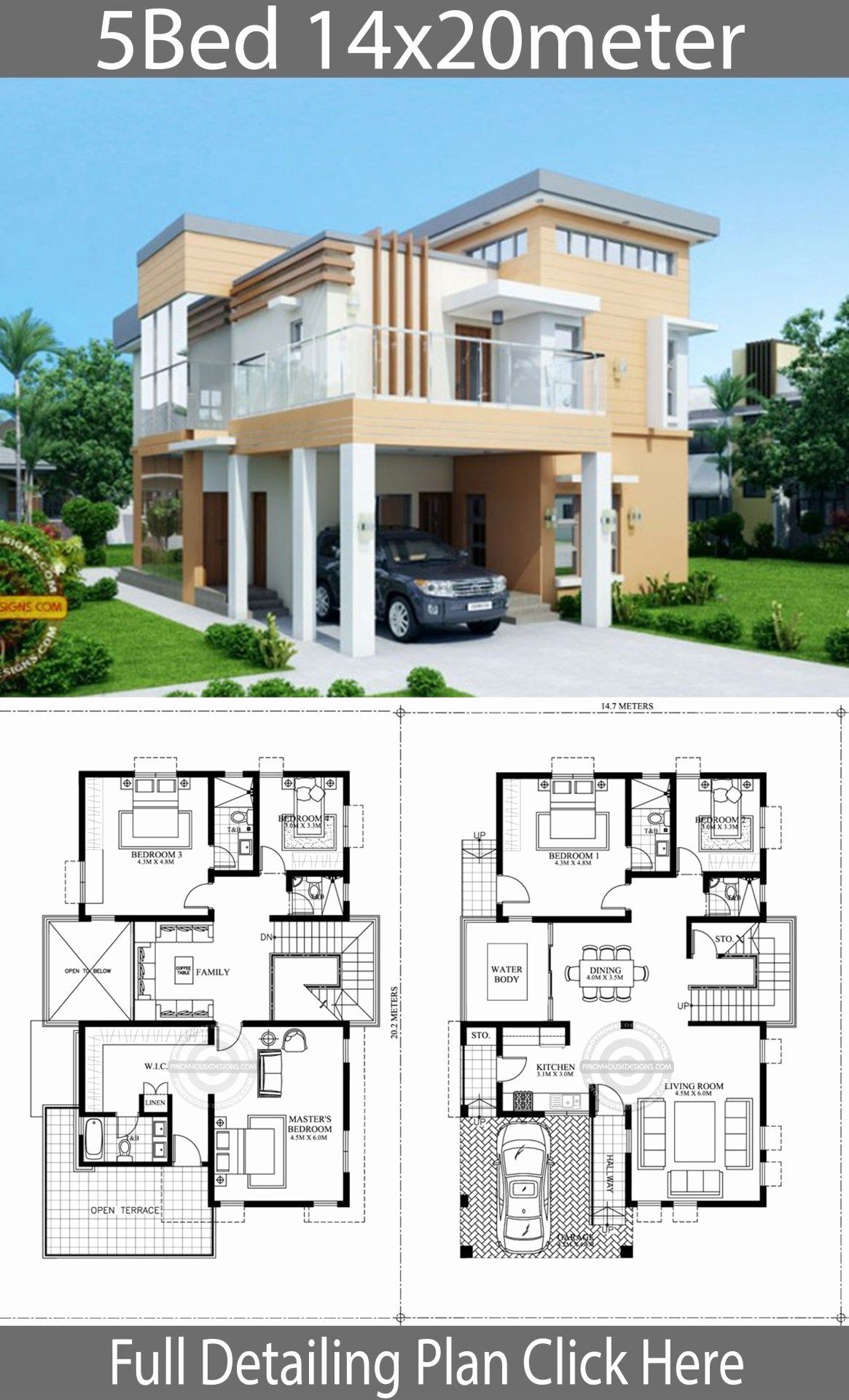 House Design Plan 14x14 5m With 6 Bedrooms Beautiful House Plans Architectural House Plans House Layout Plans