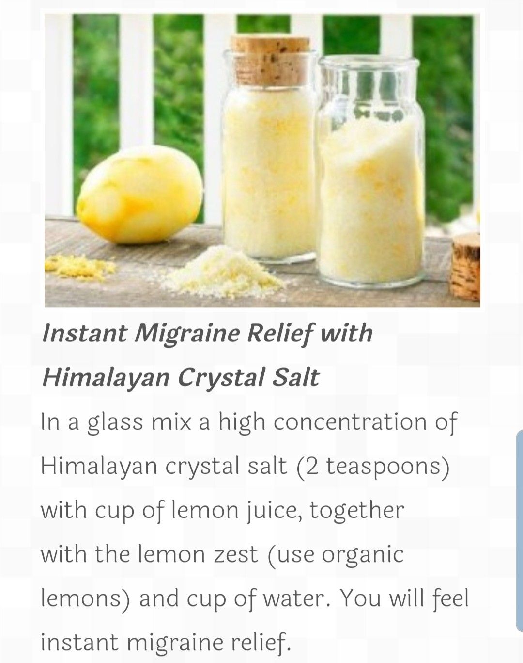 Instant Migraine Relief 25 Pin by Doreen Fuerte on health Organic lemons, Himalayan