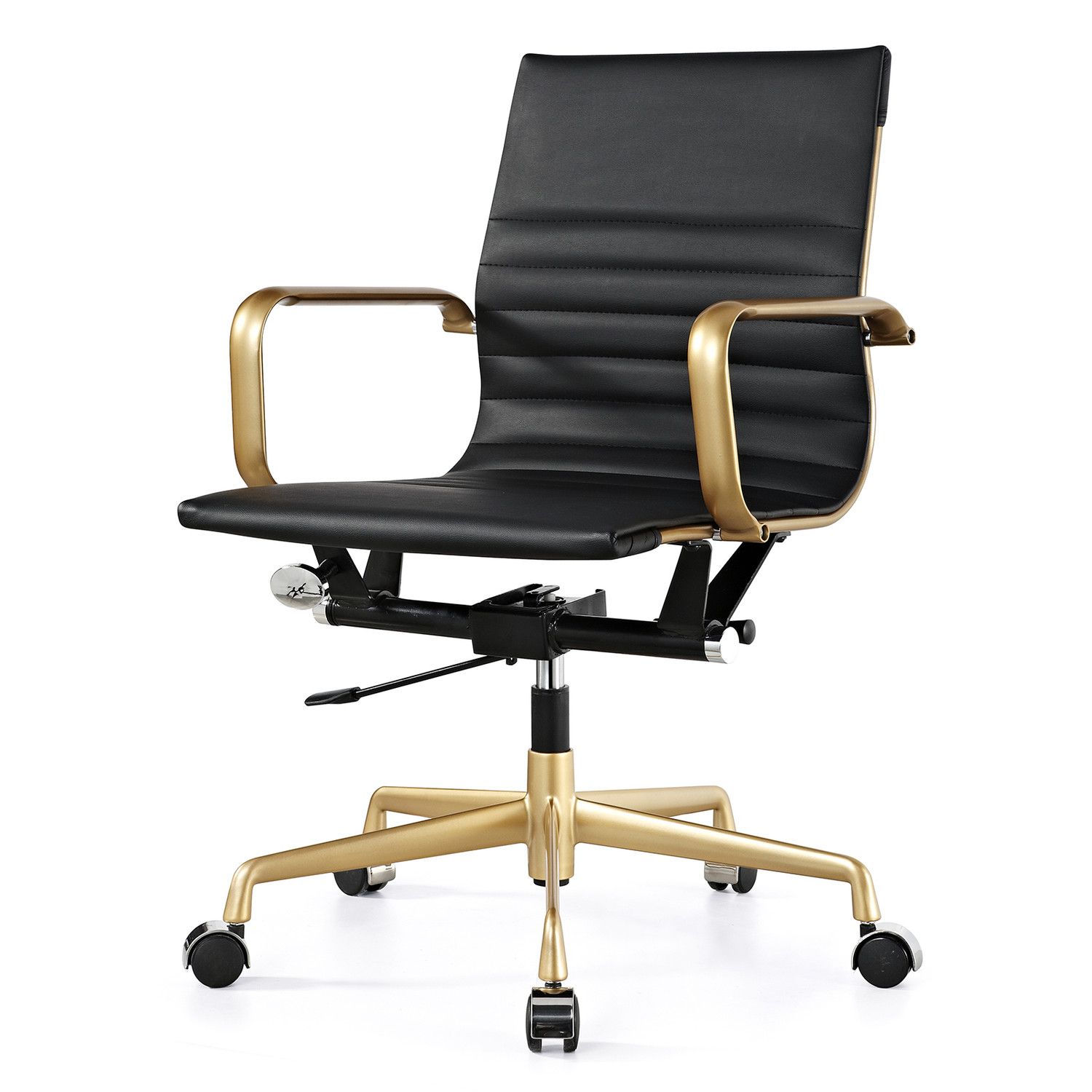 Meelano Vegan Leather Mid Back Office Chair With Arms Wayfair Meelano Vegan Leather Mid Back Office Chair With Arms Wayfair