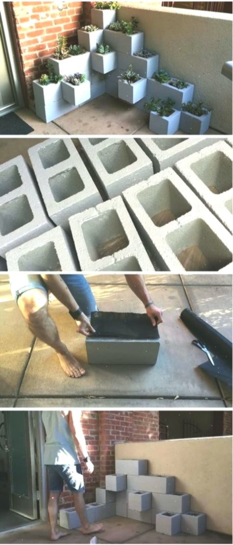 Make This Inexpensive And Modern Outdoor DIY Succulent Planter Using Cinder Bloc...