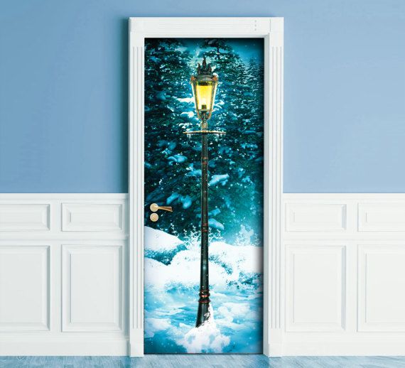 STICKER for door wall fridge narnia lamp lamppost decole poster wrap skin