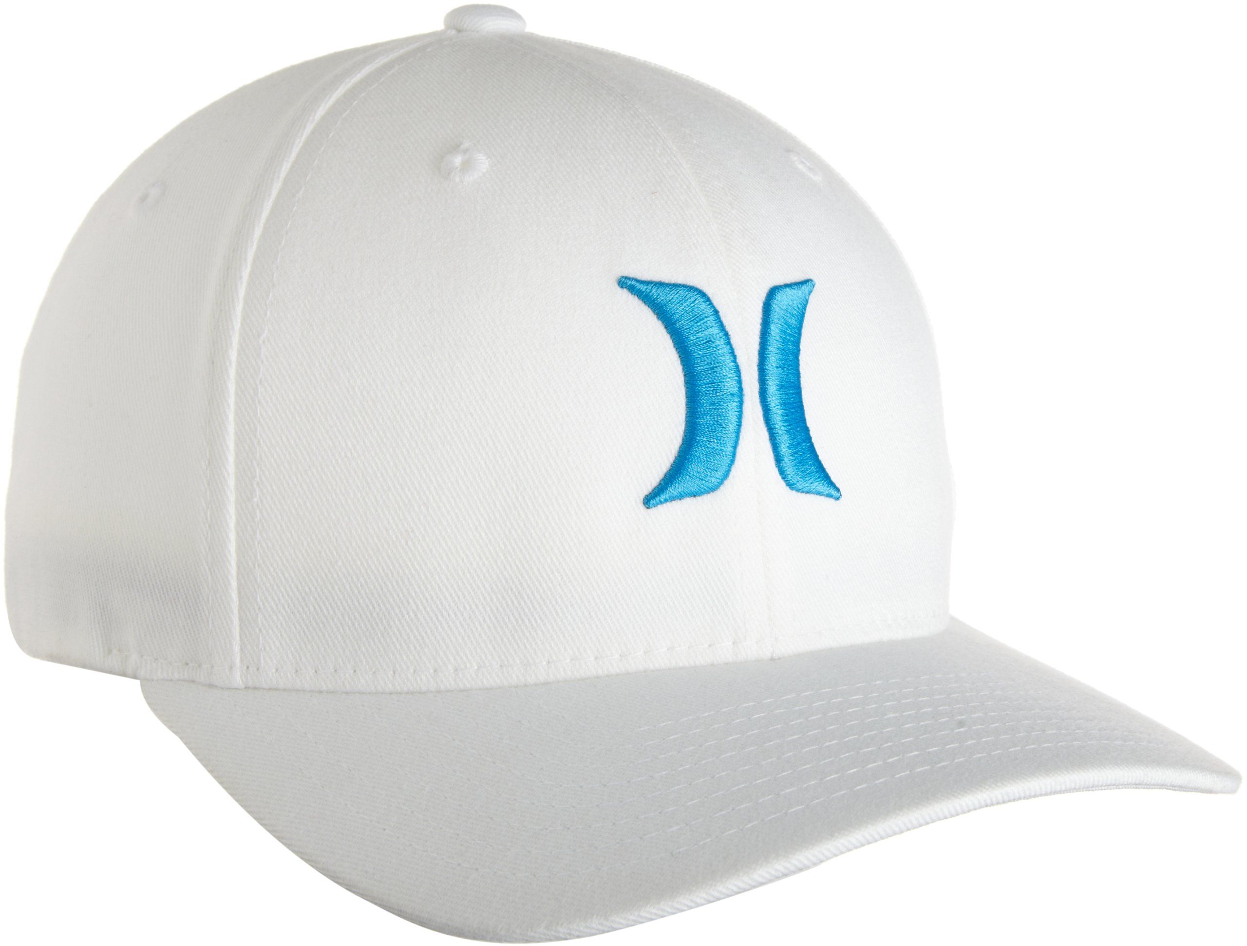 Hurley Men's One And Only White Flexfit Hat, Cyan, Small/Medium Mens ...