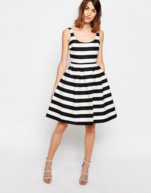 Black and White Stripe Dress White Striped Dress, Stripe Dress, Wedding ...