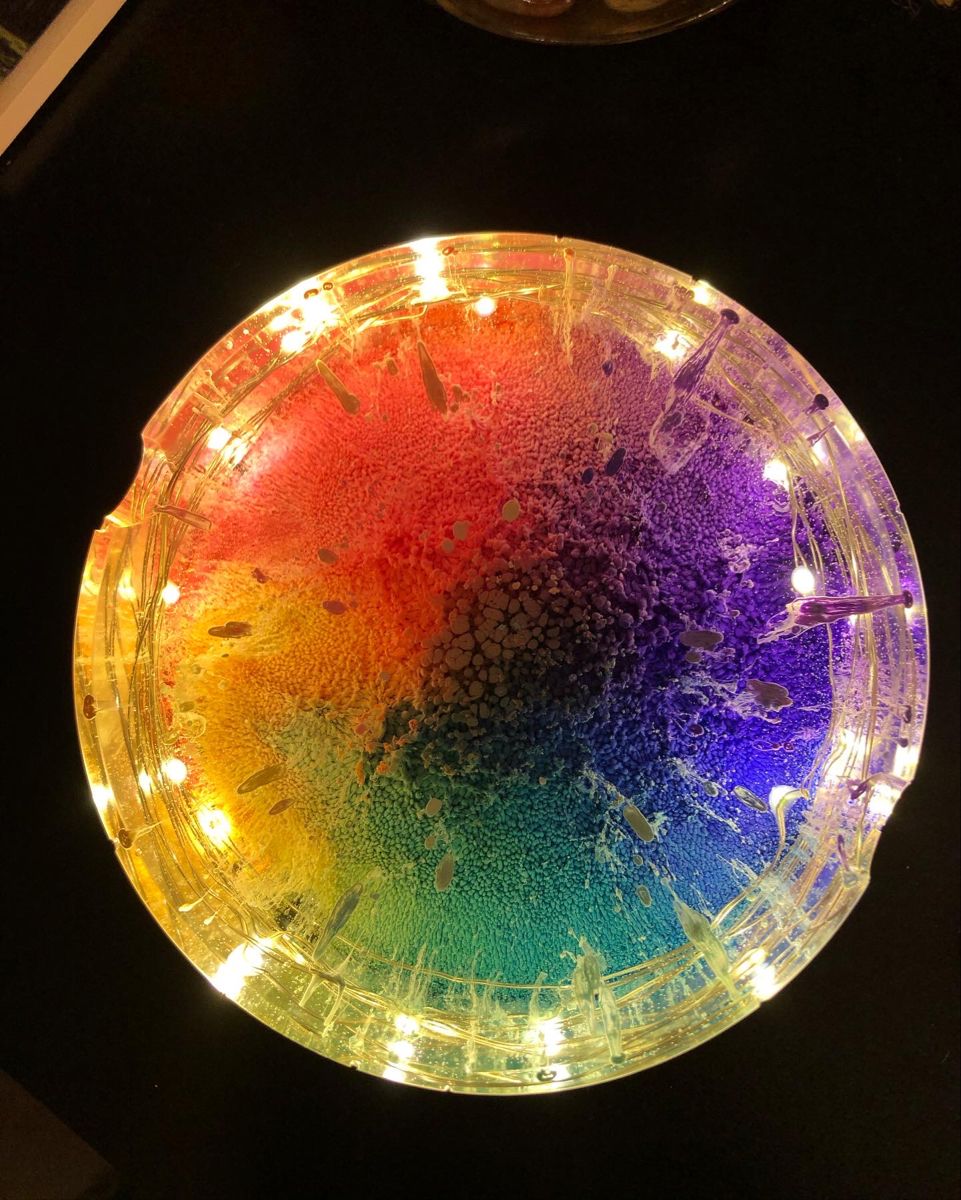 Unique Gift Rainbow Handmade Resin Teardrop Ashtray Pride Ashtray Candle Holder Ring Dish Beautiful Rainbow Soap Dish