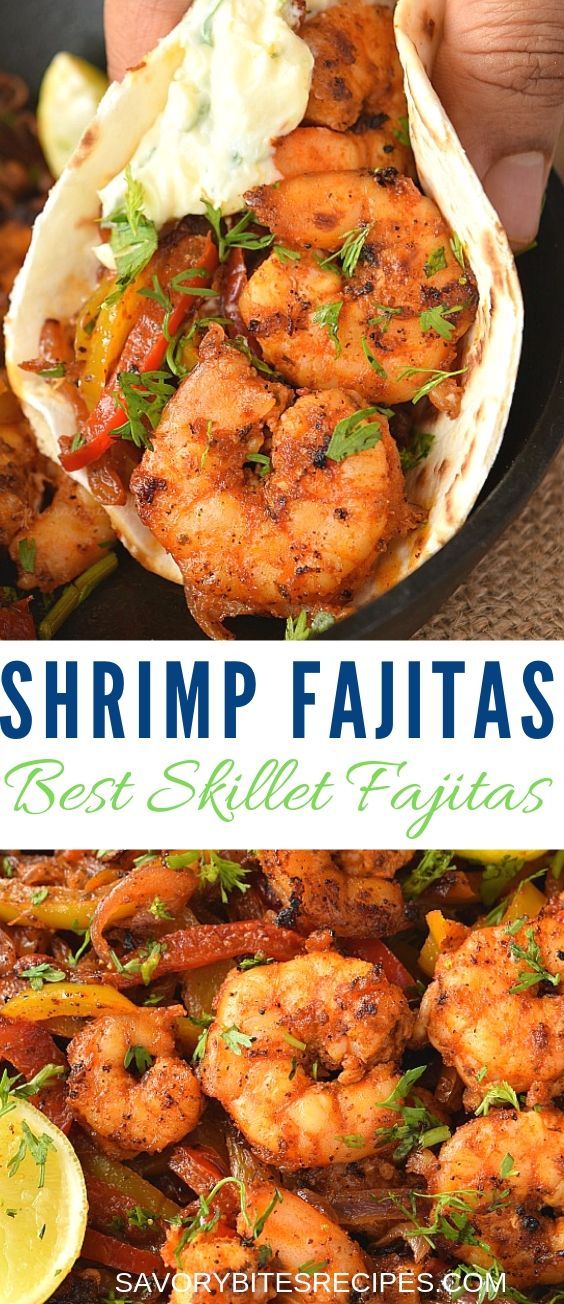 Spicy Skillet Shrimp Fajitas!