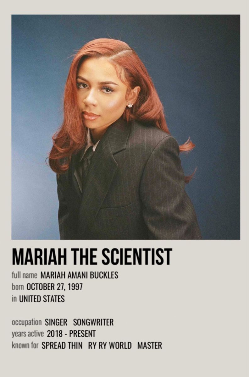 mariah the scientist Mariah, Scientist, Songwriting(06)