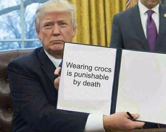 wearing crocs is a
