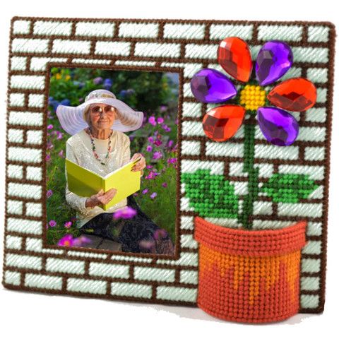 3D Flower Pot Framous Plastic Canvas Kit, 5.9″ x 7″, 10 Coun…