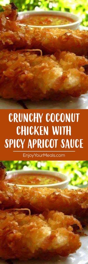 Crunchy Coconut Chicken with Spicy Apricot Sauce