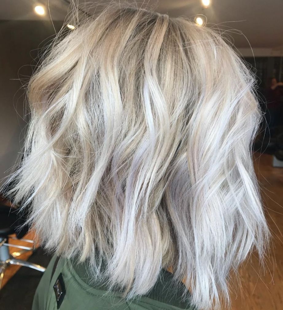 Choppy Ash Blonde Lob | Blonde kapsels, Haar bobs, Bob haar