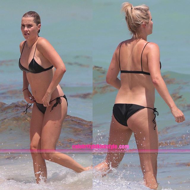 Claire Holt in a black triangle top bikini #theoriginals #claireholt #black...