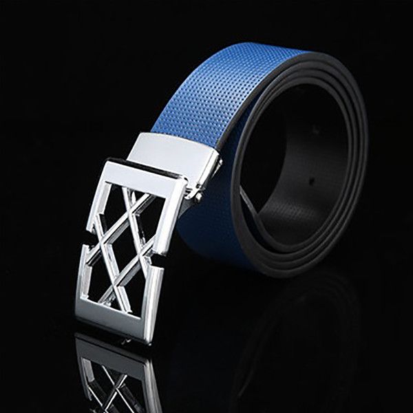 Mens Solid Blue Designer Genuine Leather Belt With Removable - Leather Belts For Mens With Removable Buckles Mens Solid Blue Designer Genuine Leather Belt With Removable - Leather Belts For Mens With Removable Buckles