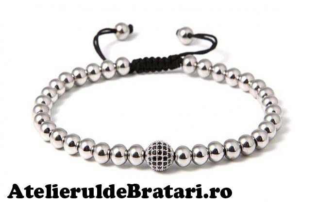 Bratara macrame cu 1 bila cu cristale Zirconia si bilute de argint 925 Strand Bracelet, Macrame Bracelets, Bangle Bracelets, Mens Bracelet, Silver Bracelet, Bangles, Micro Braids, Christmas Gifts For Men, Pave Setting