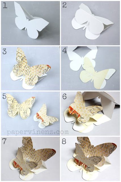 Tarjeta 3d Con Mariposas Indicaciones Y Plantillas Tutoriales