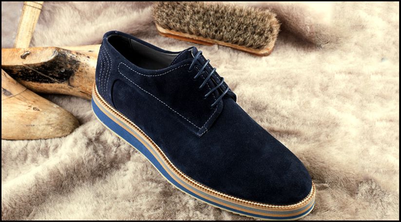 Lacivert Suet Oxford Tarzi Ayakkabi Ayakkabi Giyim Stil Moda Oxford Moda Ayakkabilar
