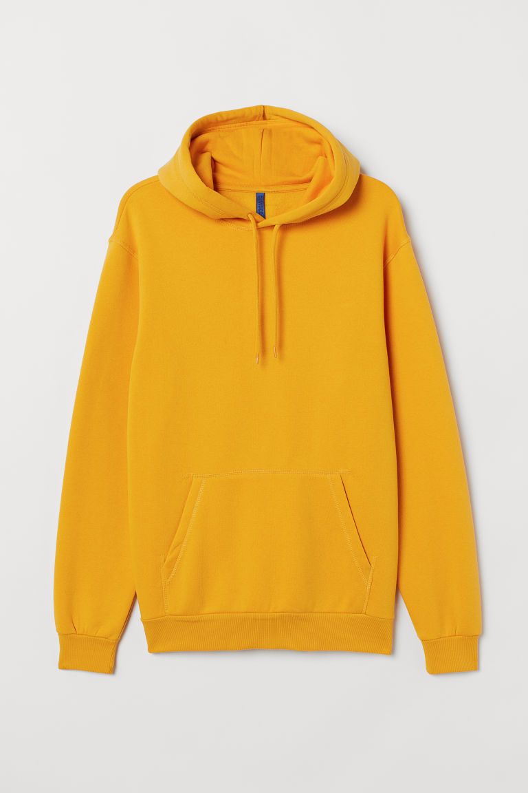 Kapusonlu Ust Relaxed Fit Koyu Sari Erkek H M Tr Hooded Sweatshirts Stylish Hoodies Hoodies