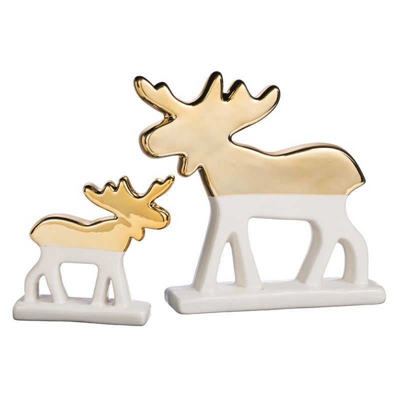 Sullivans 2 Piece Star Bright Moose Tabletop Decor Set Table Top Decor Sullivans Figurines