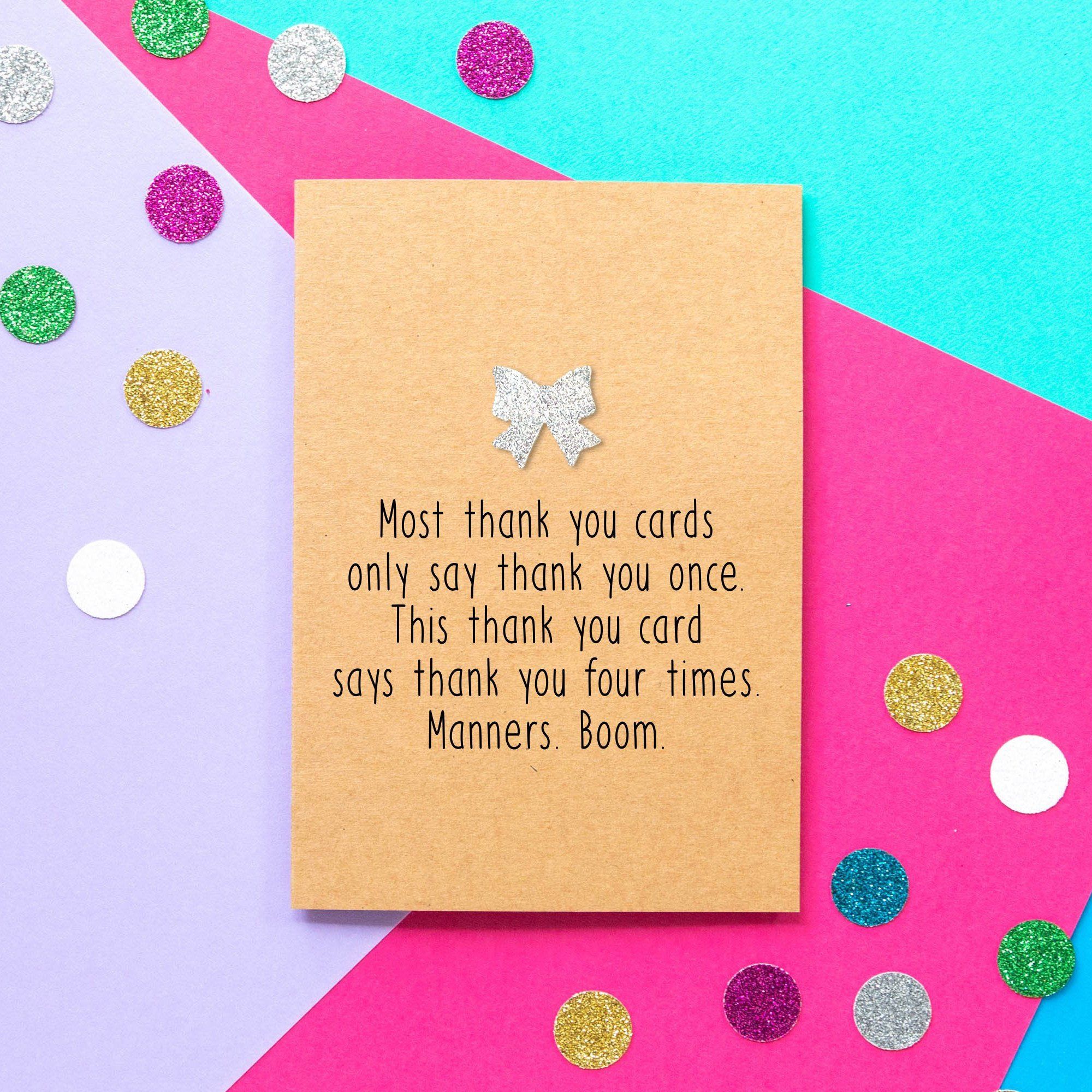 Funny thank you card Thank You Four Times Shop Funny and Hilarious