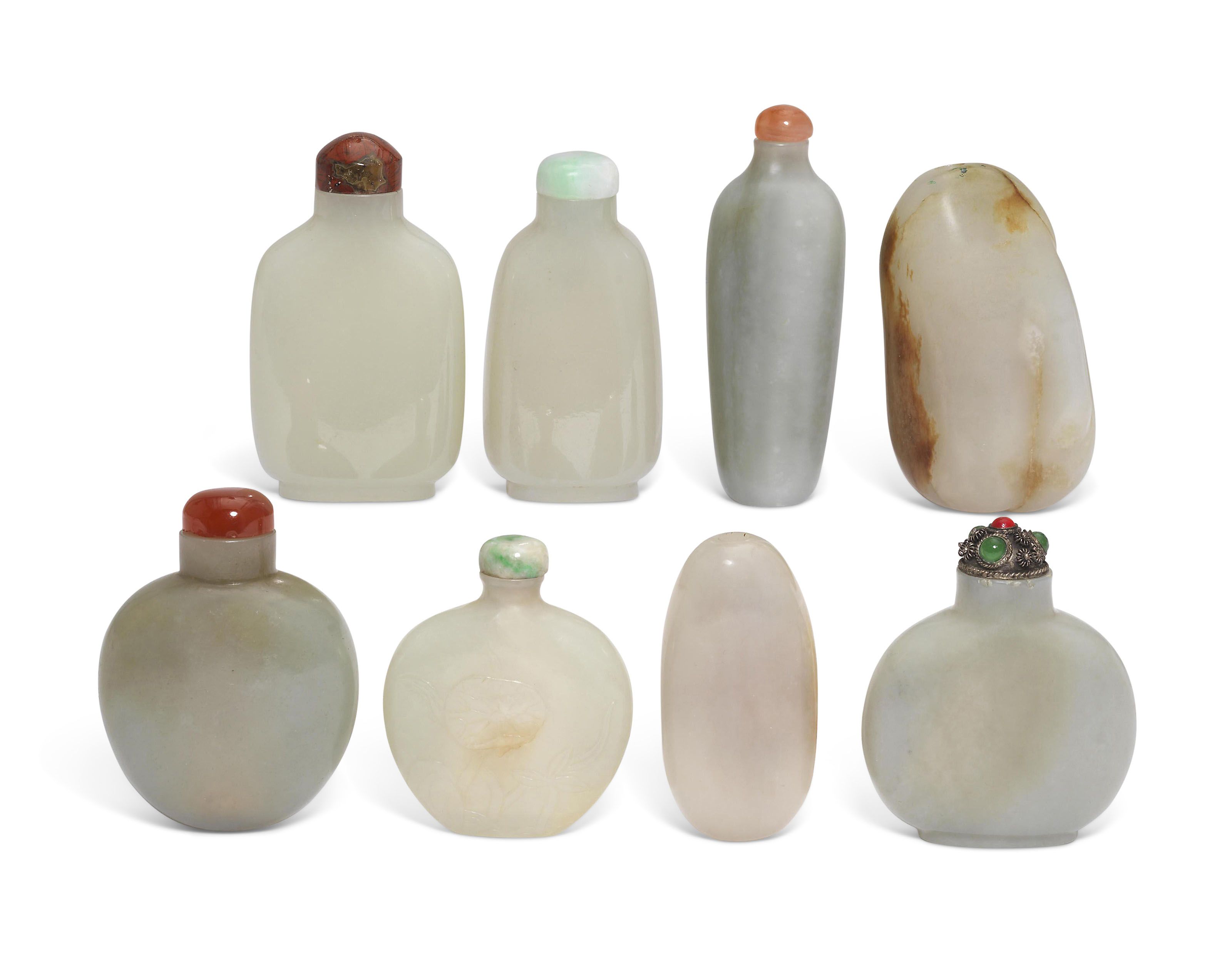 Rare Chinese 3.0 inches Master Hand-carved White Jade Snuff Bottle