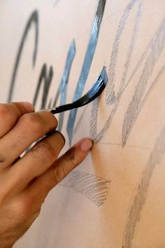 Learning sign painting with Gaston, Lettering Daily Painted Letters, Hand Painted Signs, Monogram Letters, Brush Lettering, Lettering Fonts, Chalk Typography, Lettering Alphabet, Simple Lettering, Lettering Ideas