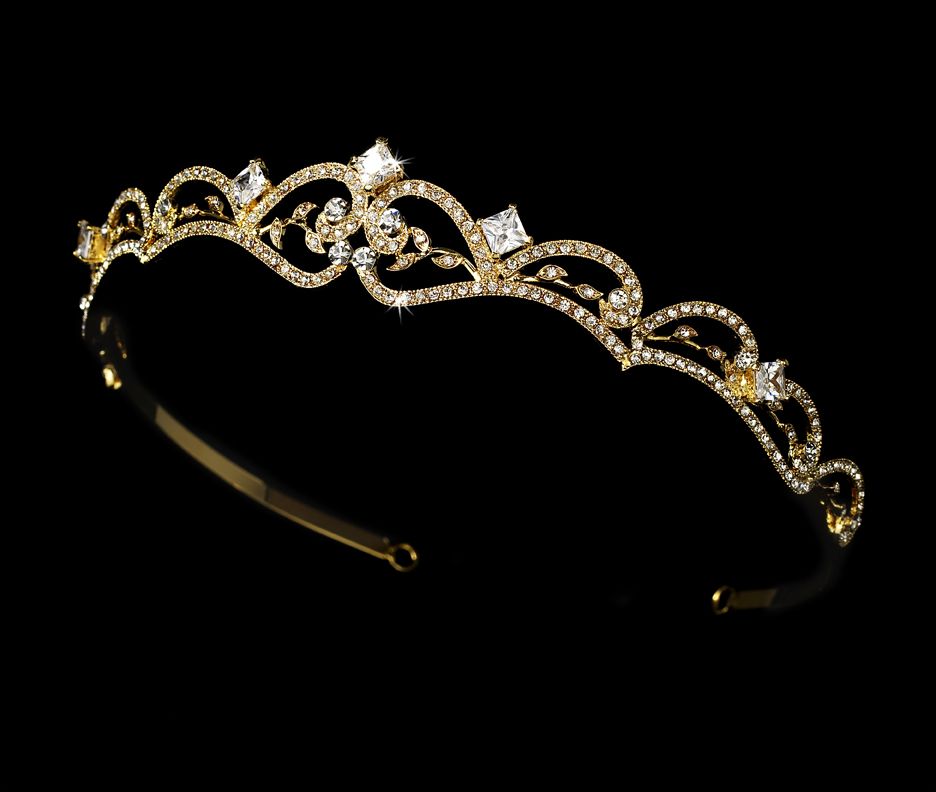 White And Gold Wedding Crown Bride Tiara S Headbands White And Gold Wedding Crown Bride Tiara S Headbands Idelisa Bruidswarenhuis