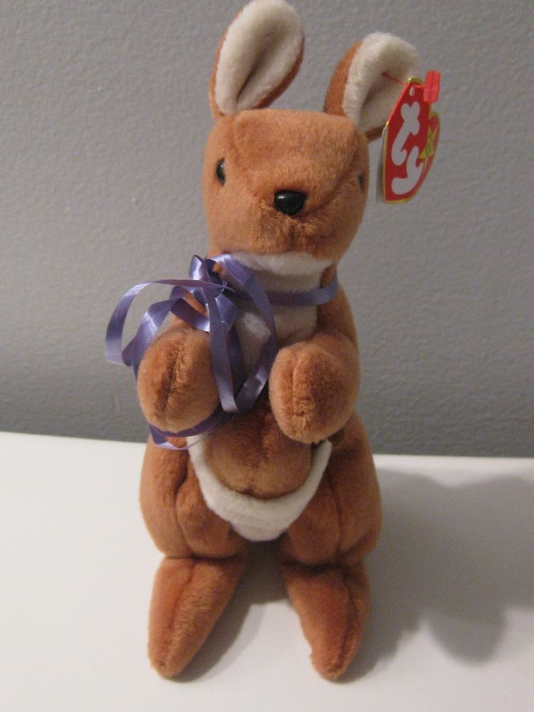 Ty Beanie Baby 1996 Pouch Kangaroo 1995 Twigs The Giraffe /& 1993 Quackers Duck for sale online