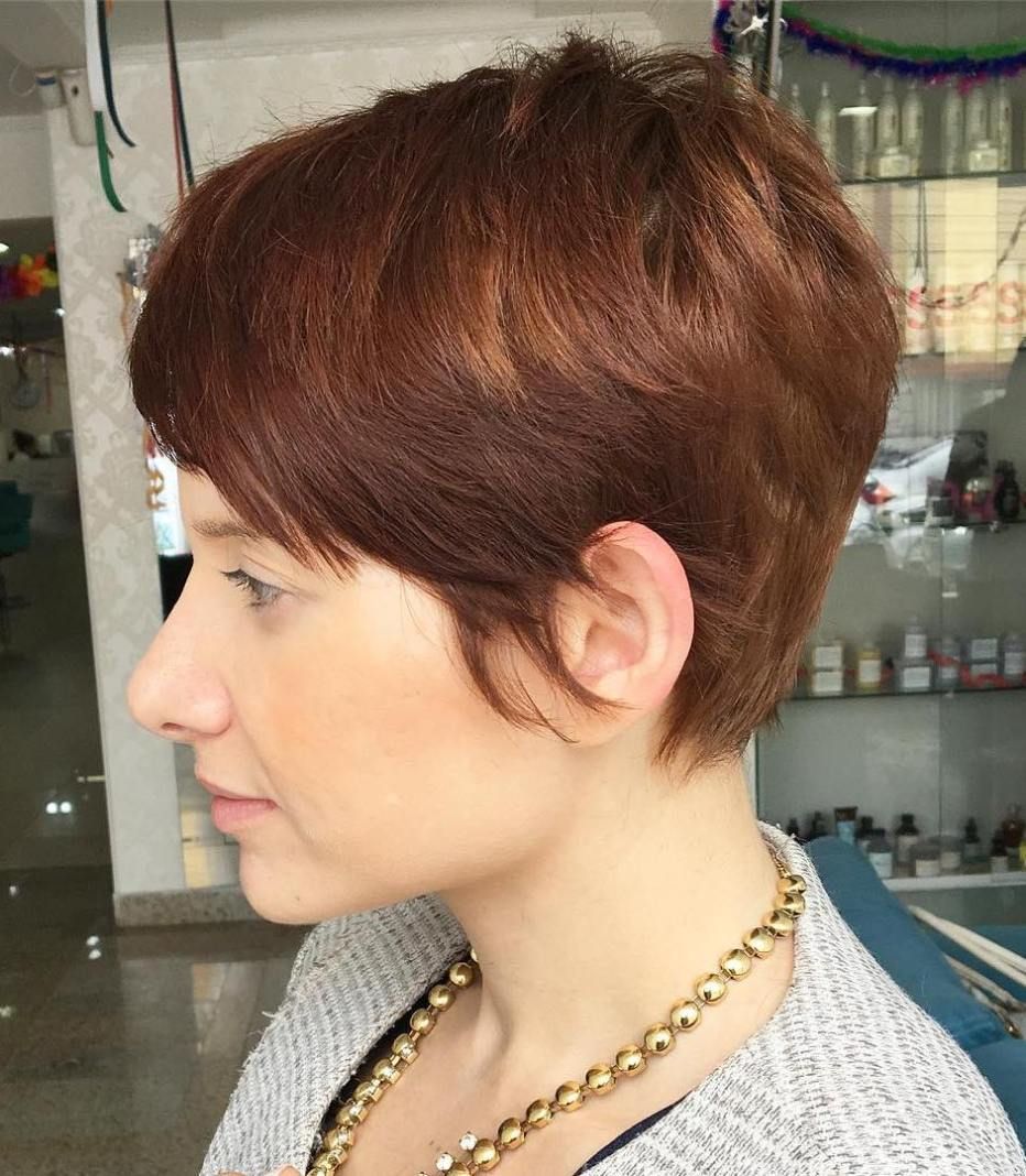 Auburn Pixie With Highlights Younger hair, Hair styles, Cool short