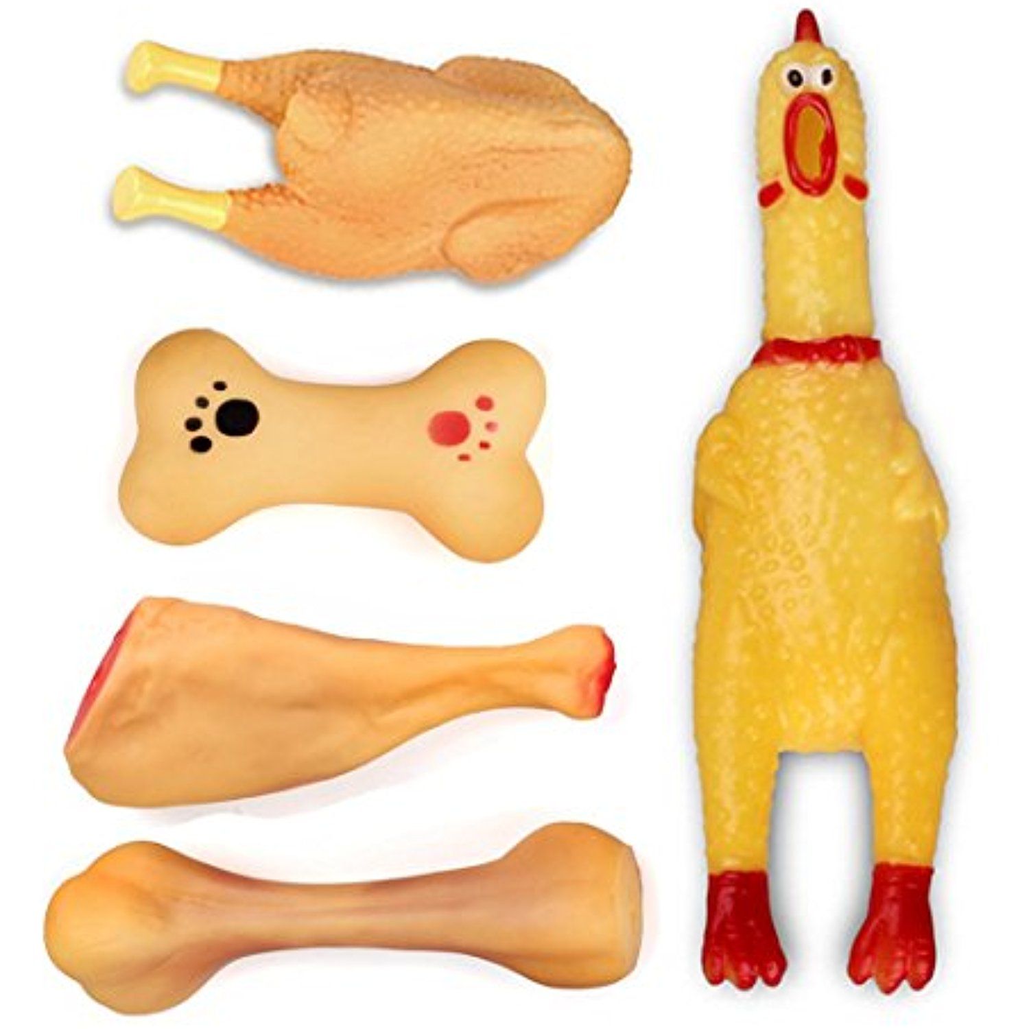 Jeanswsb 5 Pcs Pet Dog Puppy Chew Toys Anti Bite Squeaker