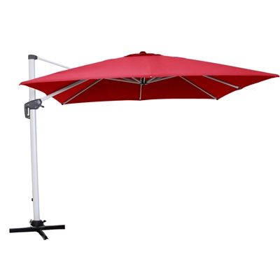 Allen + Roth Collection Name Red Offset Patio Umbrella Base Included allen + roth Collection Name Red Offset Patio Umbrella Base Included (Common: 12-ft W x 9.5-ft L; Actual: 11.83-ft W x 9.66-ft L) - Allen + Roth Collection Name Red Offset Patio Umbrella Base Included