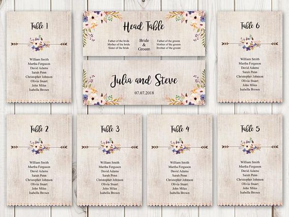 watercolor wedding seating chart