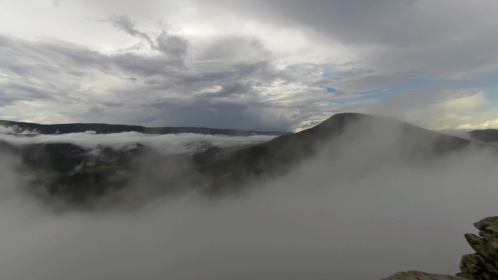 Time lapse during a break in the weather from the summit. North Fork