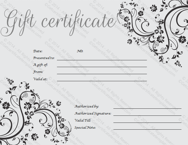 Black And White Gift Certificate Template Free (1) TEMPLATES EXAMPLE