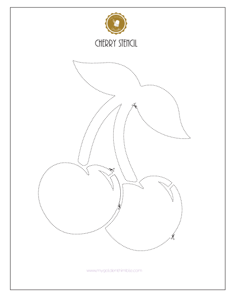 Cherry Stencil | My Golden Thimble | Free embroidery patterns machine