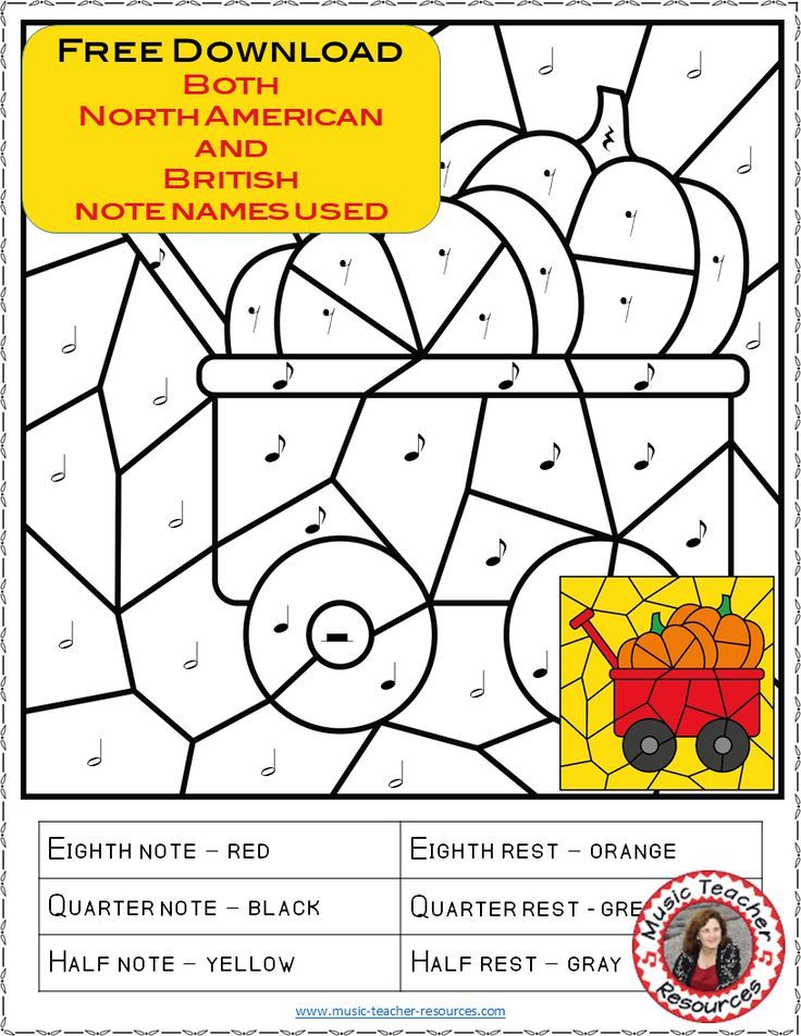 Thanksgiving Music Activity music color by notes and rests. musiceducation elmu