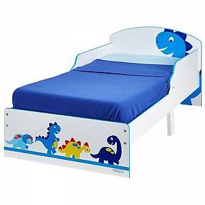 PEGANE Lit Enfant 70 x 140 cm P'tit Bed Cosy Dinosaures - Dim : 142 x 77 x 59 cm