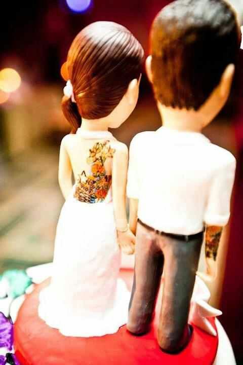 Tattooed Couple Cake Toppers Tattooed Couple Cake Toppers