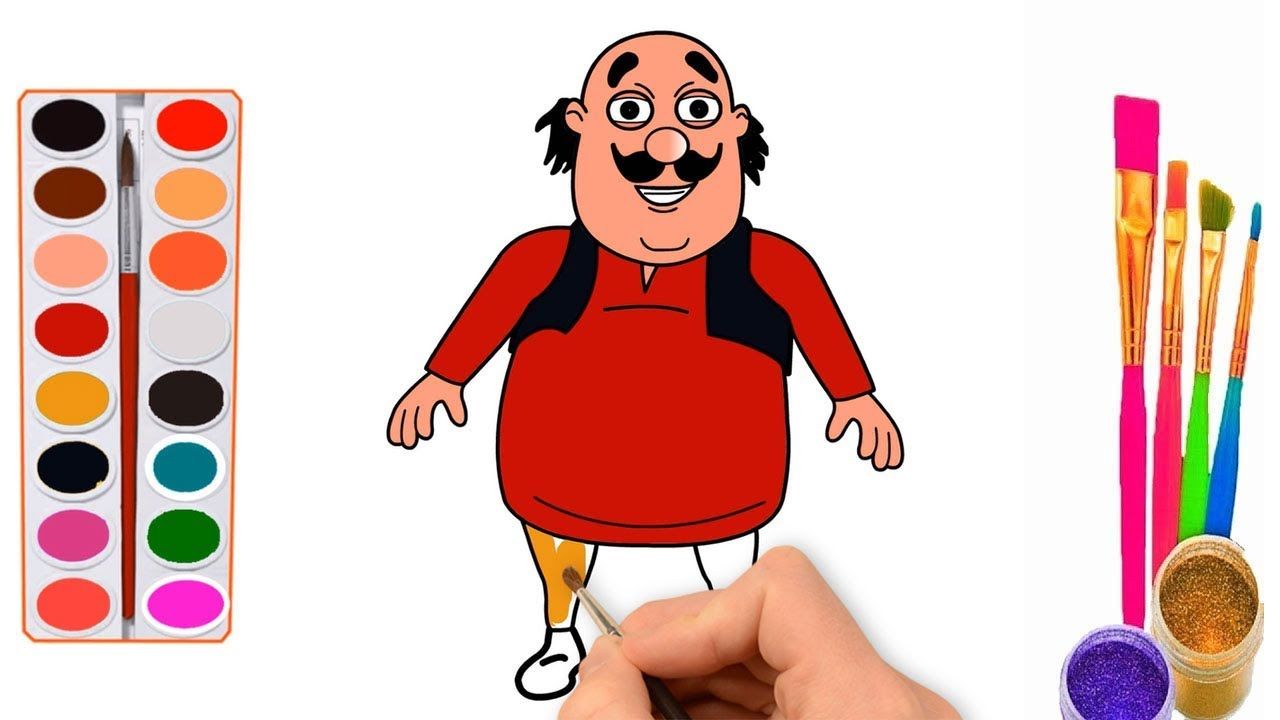 pic Motu Patlu Drawing With Colour motu patlu cartoon coloring pages for