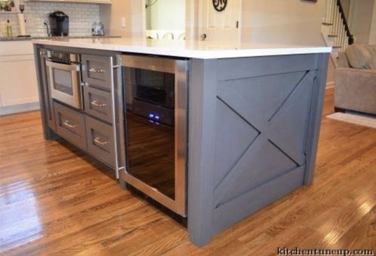 Custom Kitchen Island With Built In Wine Fridge By The Local Tune Up Charleston Storage Kitchen Island Storage, Mini Wine Fridge For Kitchen Island