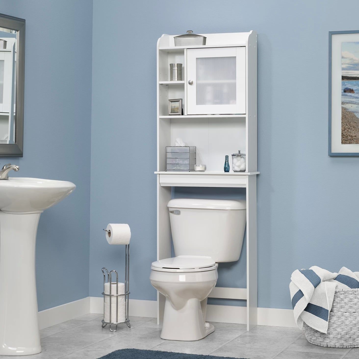 Dreaming Of A Bigger Bathroom These Space Saving Furniture Pieces Are What You Need In 2020 Blue Bathroom Bathroom Shelf Decor Bathroom Decor Dreaming Of A Bigger Bathroom These Space Saving Furniture Pieces Are What You Need In 2020 Blue Bathroom Bathroom Shelf Decor Bathroom Decor