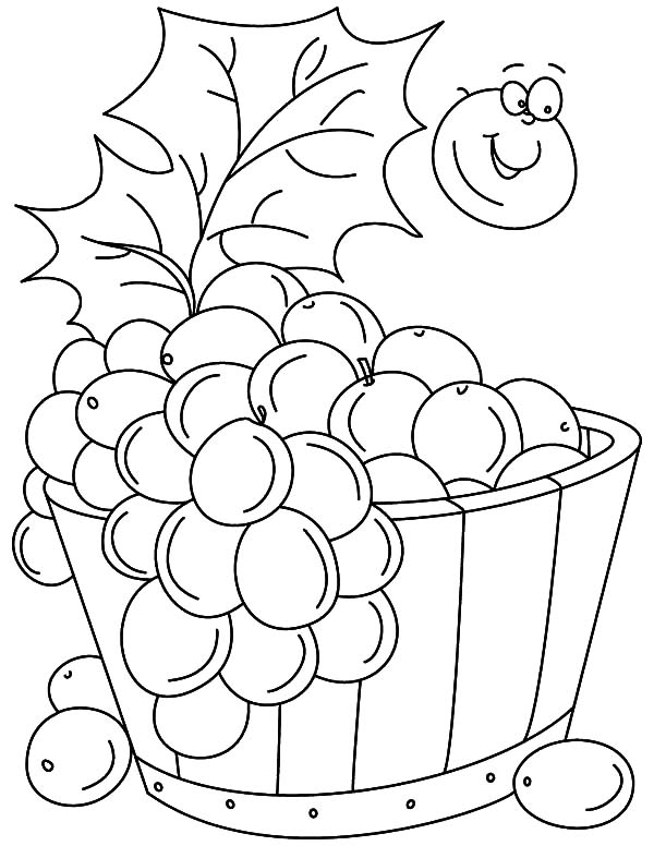 Grapes Bucket Coloring Pages : Color Luna | Coloring pages, Dog