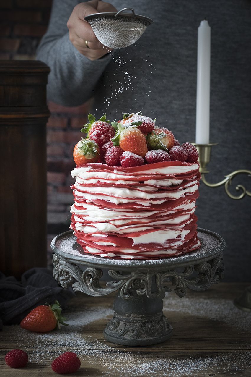 Tarta De Crepes Terciopelo Rojo Red Velvet Crepe Cake Atrapada En Mi Cocina Pastel De Crepe Tartas Tarta Dulces<script async src=