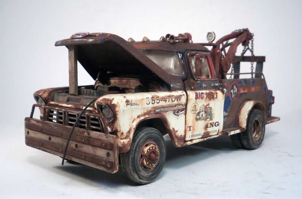 1955 chevrolet tow truck barn find wrecker custom weathered franklin tow