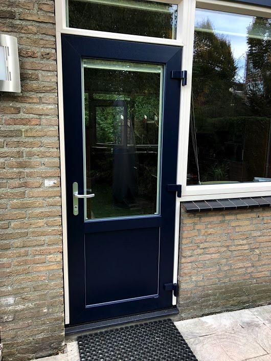 Dark blue plastic back door