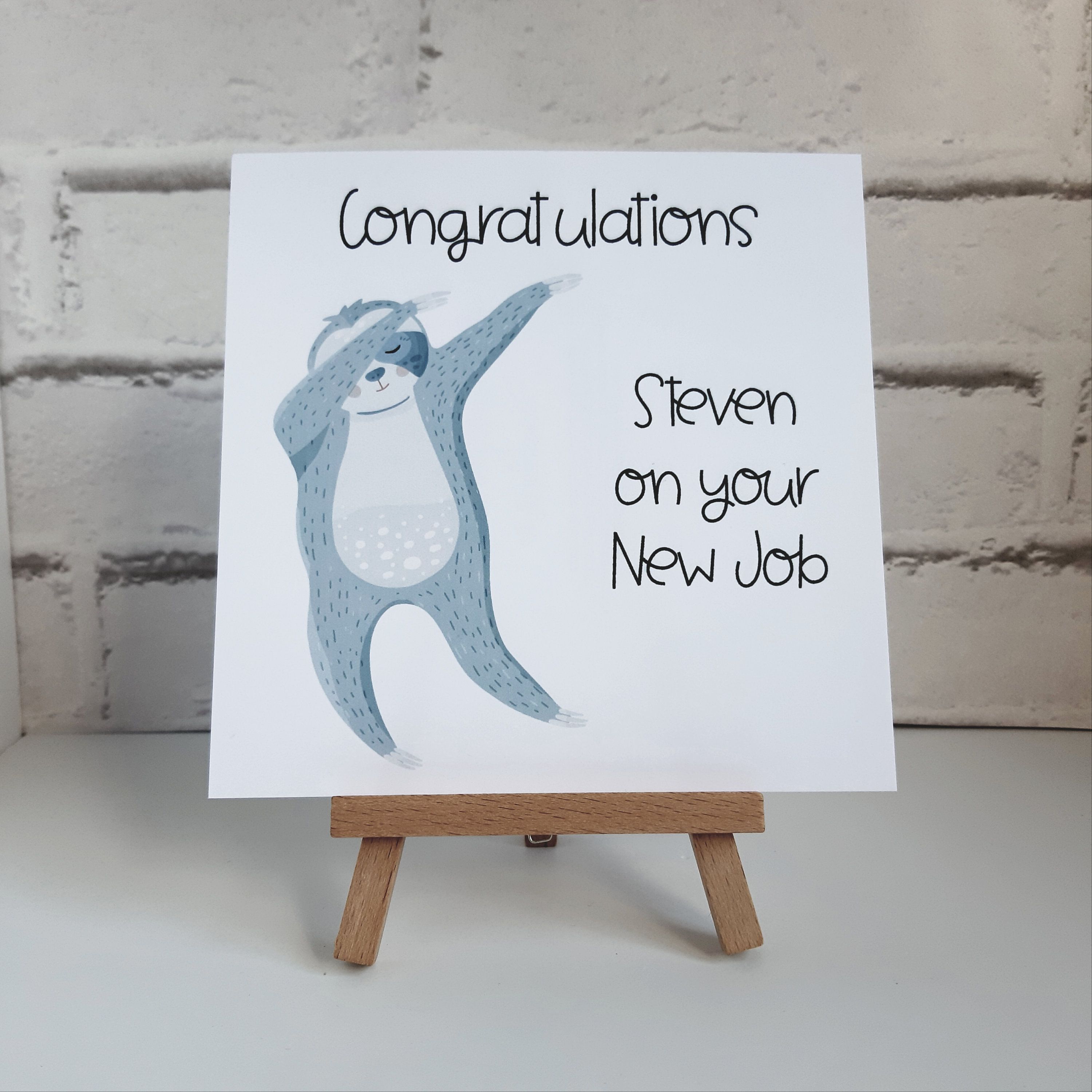 personalised new job congratulations greetings card
