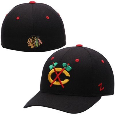 Mens Chicago Blackhawks Zephyr Black Alternate Crosscheck Fitted Hat Chicago Blackhawks Outfit Fitted Hats Chicago Blackhawks