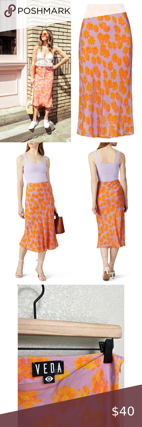 VEDA Zombie Bias Floral Crepe Midi Slip Skirt 4 Retro Boho Flared High Waisted Slip Skirt, Retro Boho, Plus Fashion, Fashion Tips, Fashion Trends, Zombie, Crepe, Bias, Flared