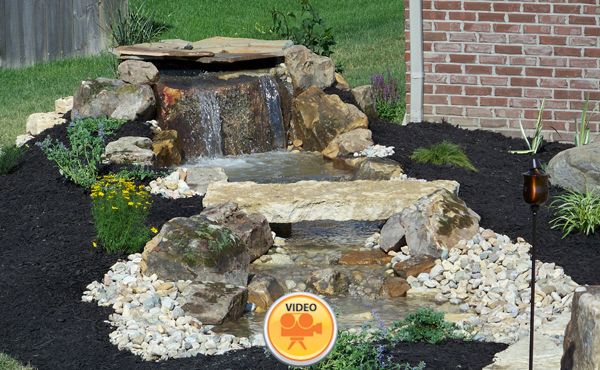 Want A Water Feature Without The Cost Or Liability Concerns Of A Pond The Pondless Waterfall Landscaping With Rocks Backyard Water Feature Fountains Backyard
