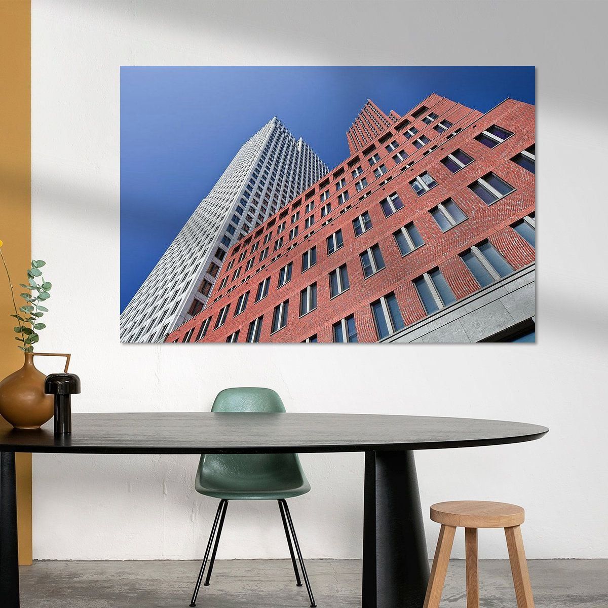 Koop het kunstwerk 'Gebouwen van het ministerie van Veiligheid en Justitie Den Haag' van Tony Vingerhoets als schilderij op canvas, aluminium dibond, HD Metal, (ingelijste) fotoprint, behang, en meer. Dining Table, Canvas, Furniture, Home Decor, Products, The Hague, Tela, Decoration Home, Room Decor