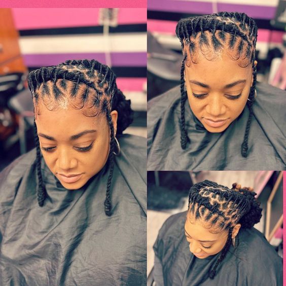 Brittany Burress on Instagram: "Fishtail petal updo #locs #locupdo #