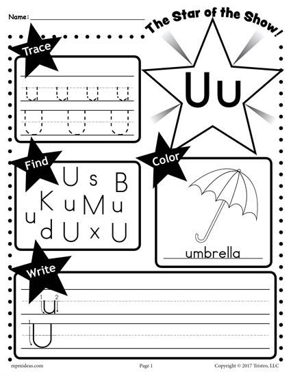 free letter u worksheet tracing coloring writing more letter letter uu activities